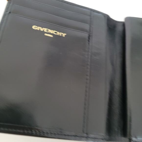Givenchy Men's Card Bill Coin Holder Wallet Bifold Leather Medium Black Retro - Picture 4 of 13